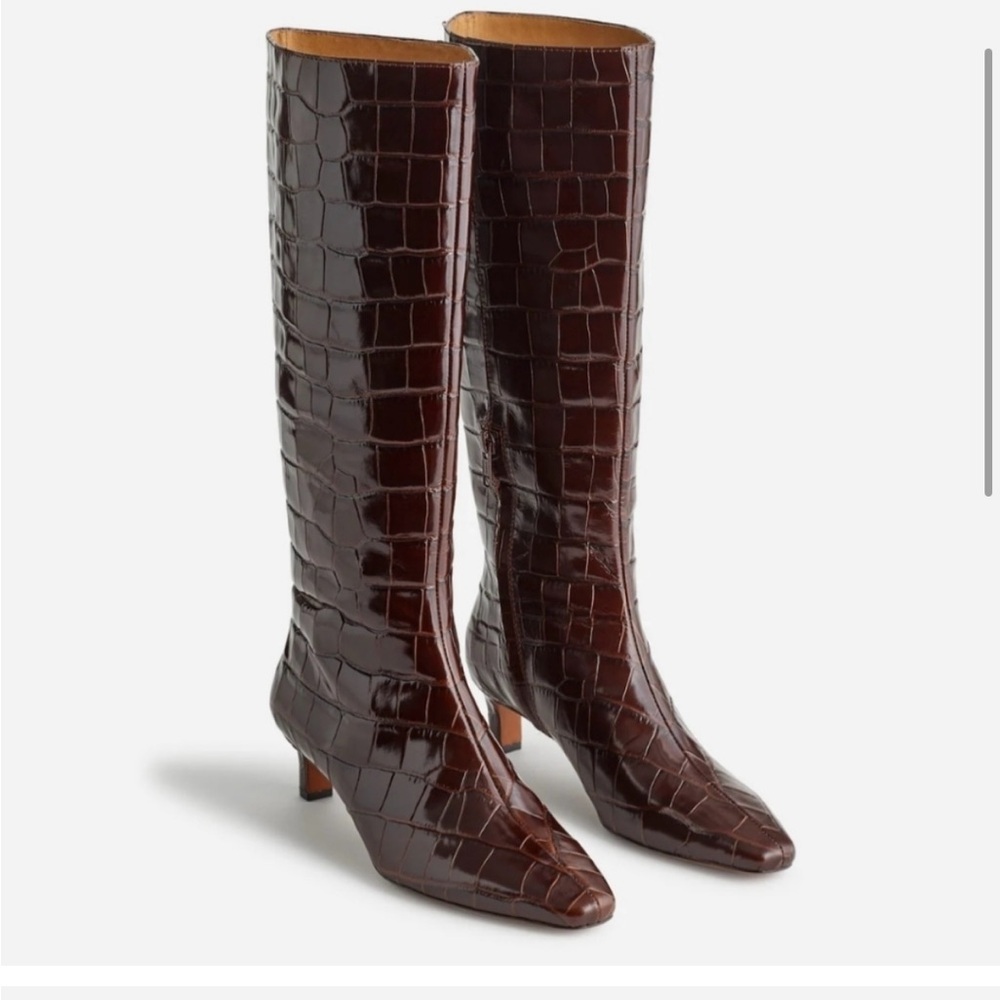Madewell The Dimes Kitten-Heel Knee Boot Chocolate Raisin